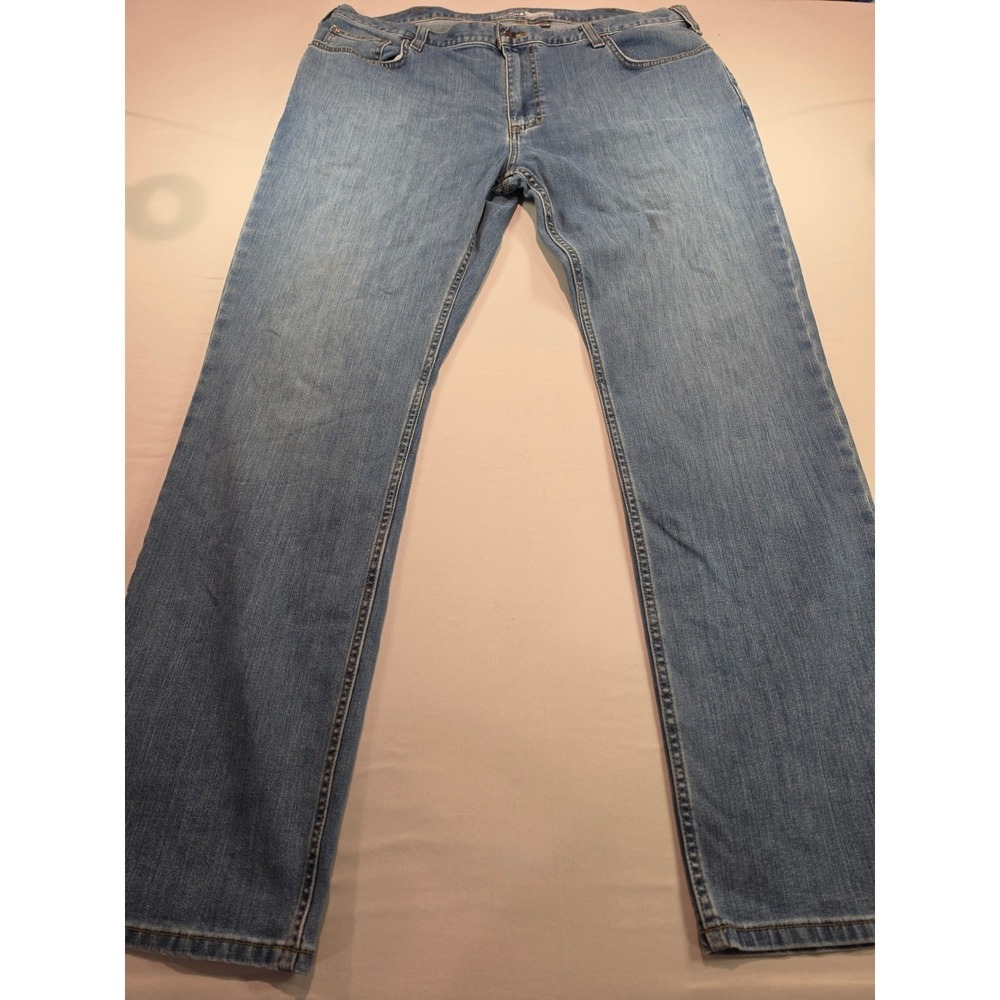 Carharttโ Relaxed Straight Leg Jeans Mens 40x32 Blue Medium Wash BD2804-M Denim